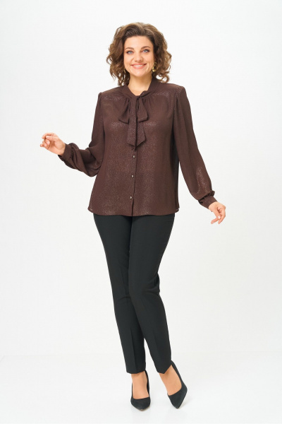 Блуза DaLi 7050 коричневая - фото 1