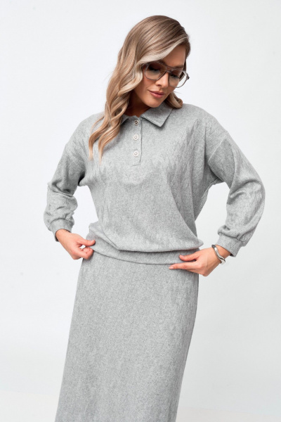 Блуза, юбка Verita 2428 серый - фото 4