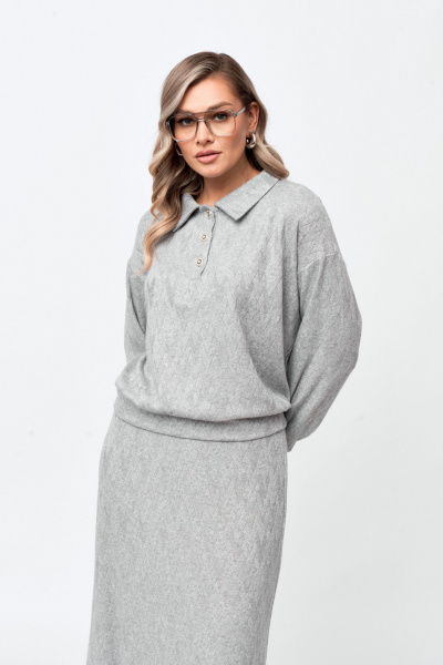 Блуза, юбка Verita 2428 серый - фото 3