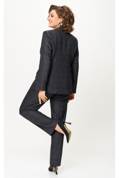 Брюки, жакет БелЭльСтиль 412-3_14_22+609-3_23_22 серо-коричневая клетка - фото 10