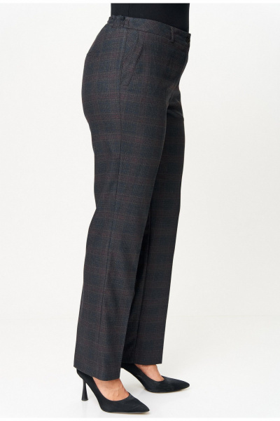 Брюки, жакет БелЭльСтиль 412-3_14_22+609-3_23_22 серо-коричневая клетка - фото 4