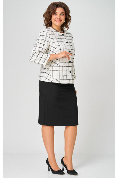 Жакет БелЭльСтиль 861-2_59_22 бело-черный - фото 3