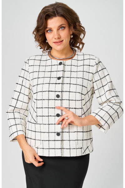 Жакет, юбка БелЭльСтиль 861-2_59_22+557-2_58_22 бело-черный - фото 6