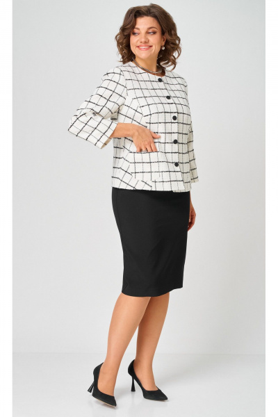 Жакет, юбка БелЭльСтиль 861-2_59_22+557-2_58_22 бело-черный - фото 4