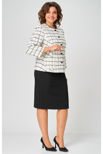 Жакет, юбка БелЭльСтиль 861-2_59_22+557-2_58_22 бело-черный - фото 3