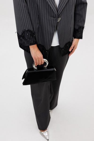 Блуза, брюки, жакет Mubliz 306 графит_полоска - фото 12