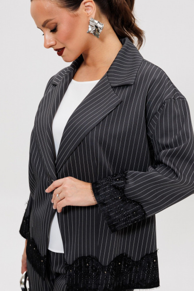 Блуза, брюки, жакет Mubliz 306 графит_полоска - фото 11