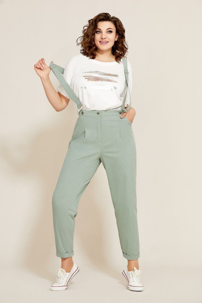 Блуза, брюки Mubliz 567 серо-зеленый - фото 1