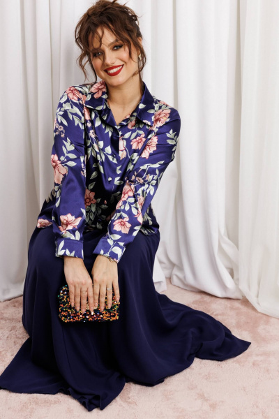 Блуза, юбка Anastasia 1313 темно-синий - фото 7