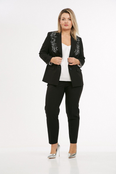 Брюки, жакет Takka Plus 25-258/1 черный - фото 6