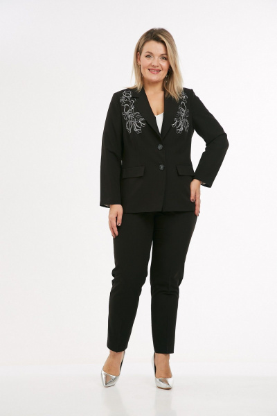 Брюки, жакет Takka Plus 25-258/1 черный - фото 3