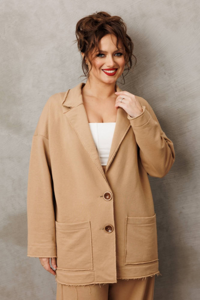 Брюки, жакет Anastasia 1299 песочный - фото 4