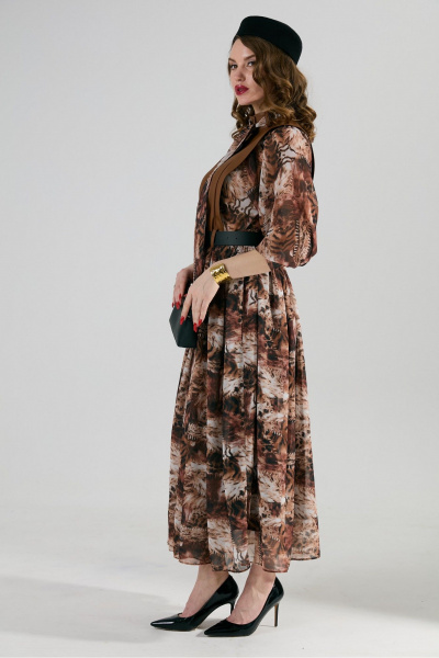 Платье NikVa 1010-1 шоколад_тигровая_абстракция - фото 9