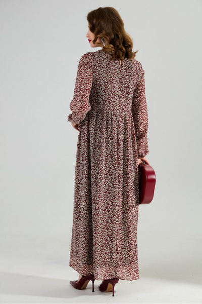 Платье NikVa 801-9 листья_бургунди - фото 8