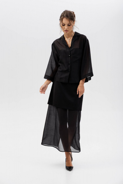 Блуза Romgil РТ0174-ХМ2 черный - фото 7