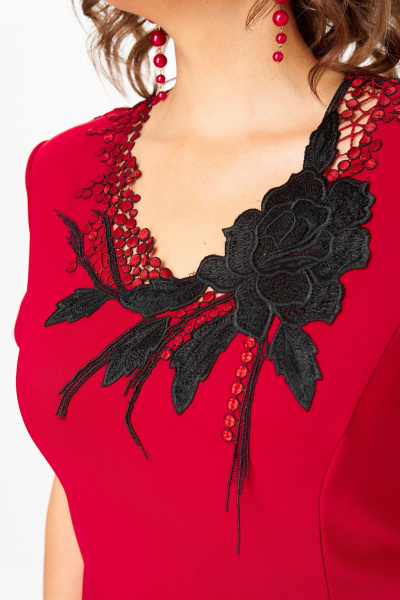 Платье Solomeya Lux 973В алый-черный - фото 9