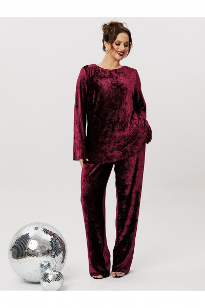 Блуза, брюки Liona Style 966 винный - фото 1