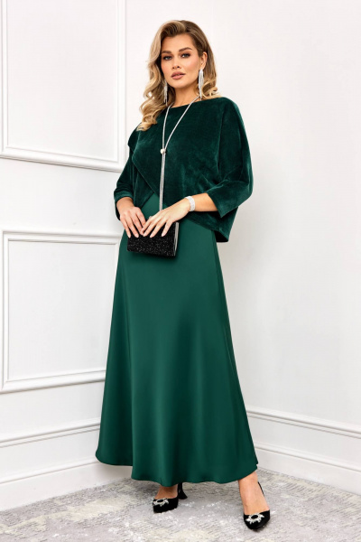 Накидка, платье AGATTI 5995 изумруд - фото 1