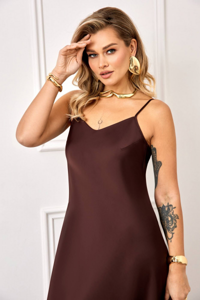 Накидка, платье AGATTI 5995-1 шоколад - фото 7