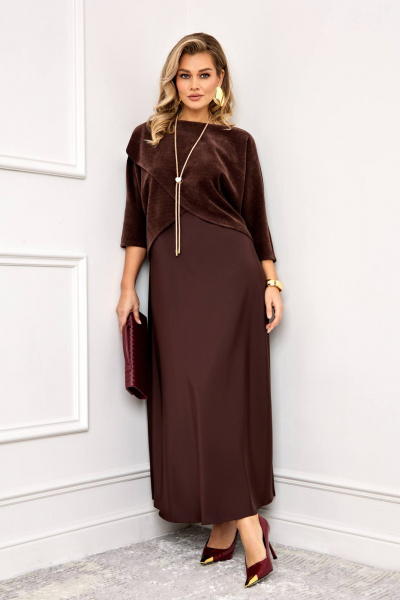 Накидка, платье AGATTI 5995-1 шоколад - фото 3