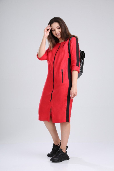 Платье MALI 419-008 красный+черный - фото 5