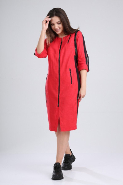 Платье MALI 419-008 красный+черный - фото 4