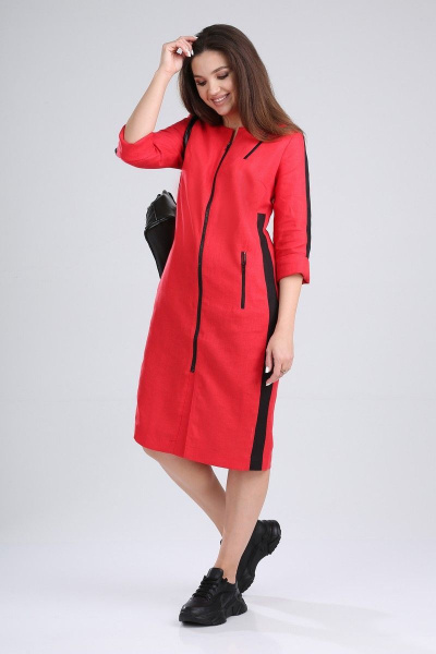 Платье MALI 419-008 красный+черный - фото 3