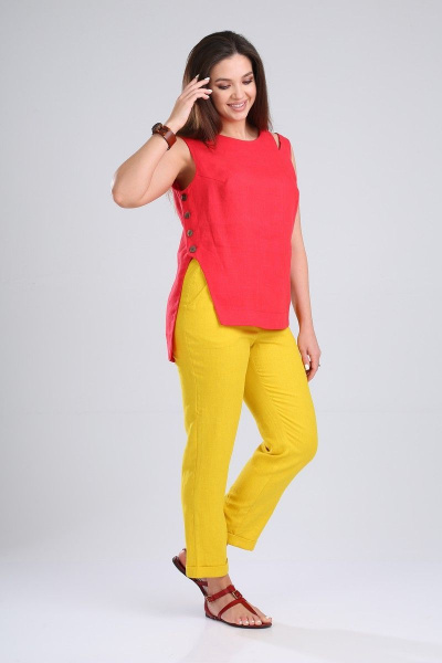 Блуза, брюки MALI 721-036 красный/желтый - фото 5
