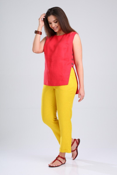 Блуза, брюки MALI 721-036 красный/желтый - фото 4