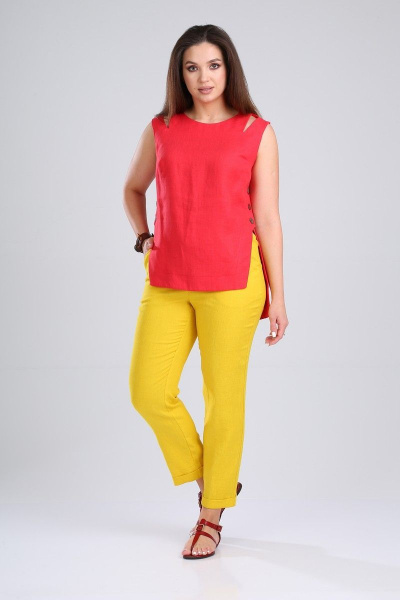 Блуза, брюки MALI 721-036 красный/желтый - фото 3