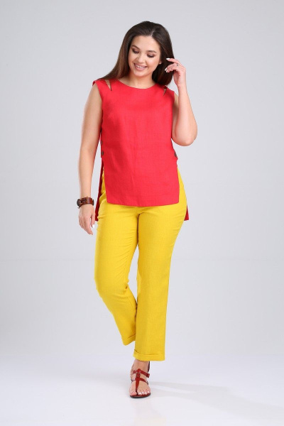 Блуза, брюки MALI 721-036 красный/желтый - фото 2