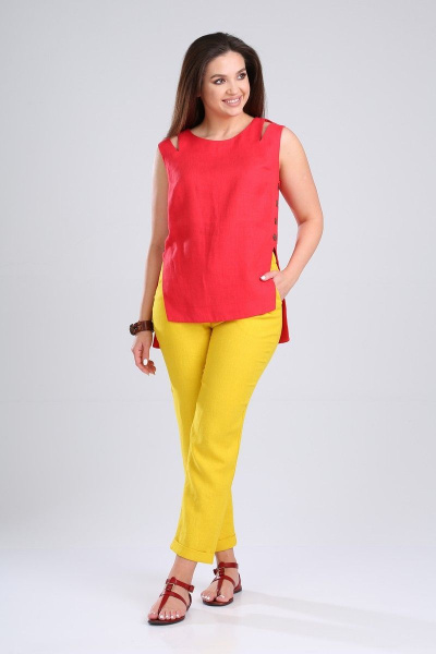 Блуза, брюки MALI 721-036 красный/желтый - фото 1