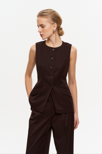 Жилет THE VERY 2432 горький-шоколад - фото 13