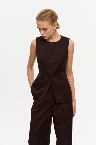 Жилет THE VERY 2432 горький-шоколад - фото 12
