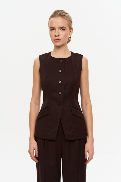 Жилет THE VERY 2432 горький-шоколад - фото 1