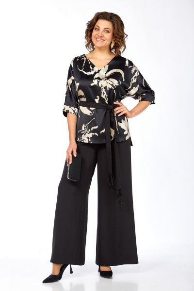 Блуза, брюки БагираАнТа 1092 черный - фото 1