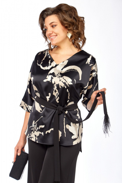 Блуза, брюки БагираАнТа 1092 черный - фото 4