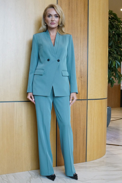 Брюки, жакет Alani Collection 2398 мята - фото 3