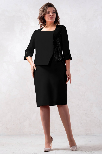 Платье вечернее из костюмной ткани с шлицей Avanti 1606-2 - фото 1