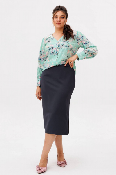 Юбка Anelli 1648 грифельный_силуэт - фото 2