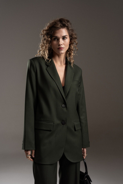 Брюки, жакет SILVERSPICE S-1311 зеленый - фото 8