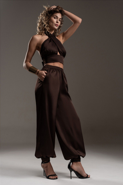 Брюки SILVERSPICE S-3527 шоколад - фото 7