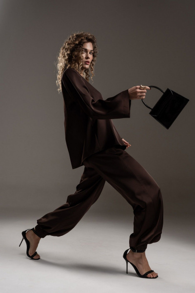 Брюки SILVERSPICE S-3527 шоколад - фото 1