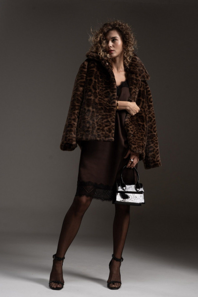 Платье SILVERSPICE S-5539 шоколад - фото 13