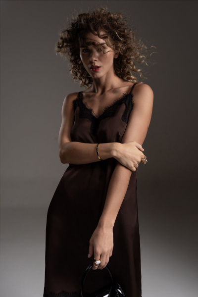 Платье SILVERSPICE S-5539 шоколад - фото 11