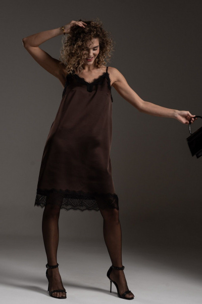 Платье SILVERSPICE S-5539 шоколад - фото 2