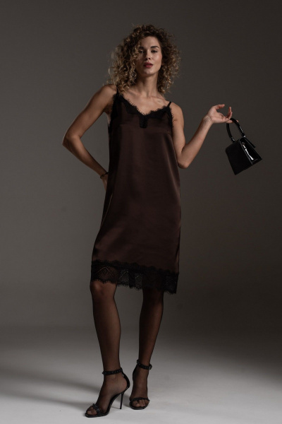 Платье SILVERSPICE S-5539 шоколад - фото 5