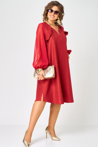 Платье EVA GRANT 7322А красный - фото 2