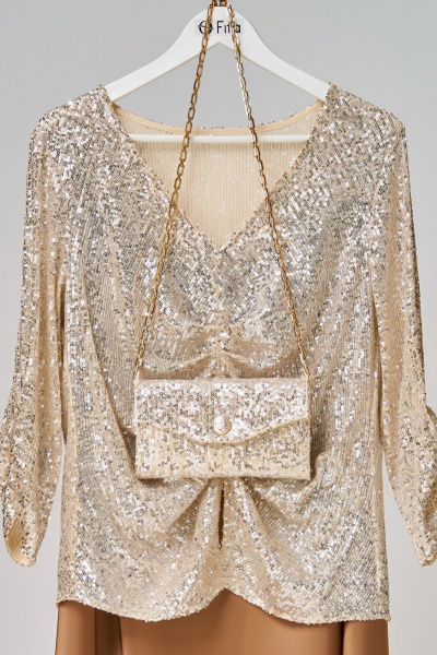 Блуза Fita 20751 золотисто-бежевый - фото 8