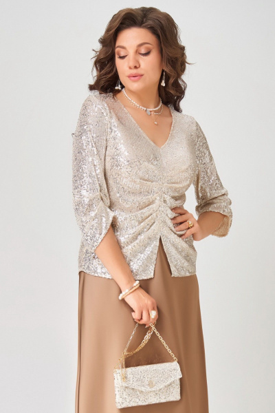 Блуза Fita 20751 золотисто-бежевый - фото 7